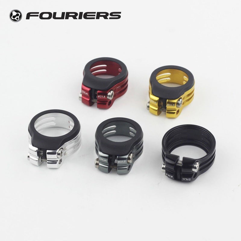 Fouriers CNC Alloy Seatpost Clamp Fixed 31.8mm / 34.9mm Waterproof Superlight(31.8 red) - Image 2